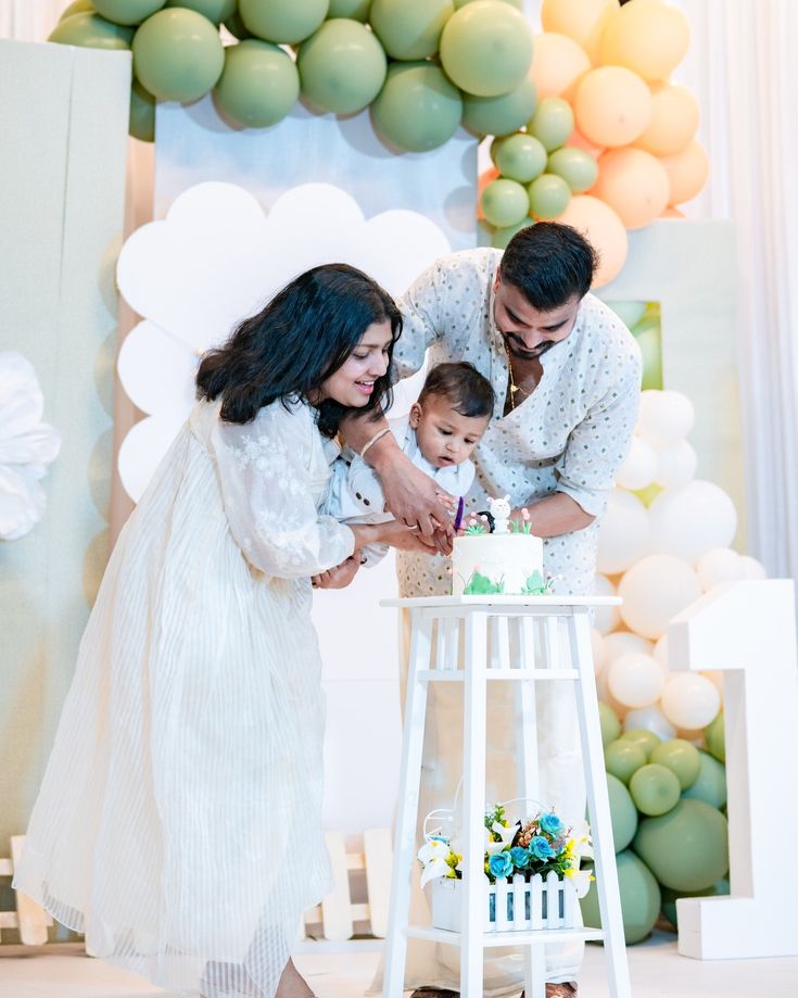 Kids birthday celebration moment with cake